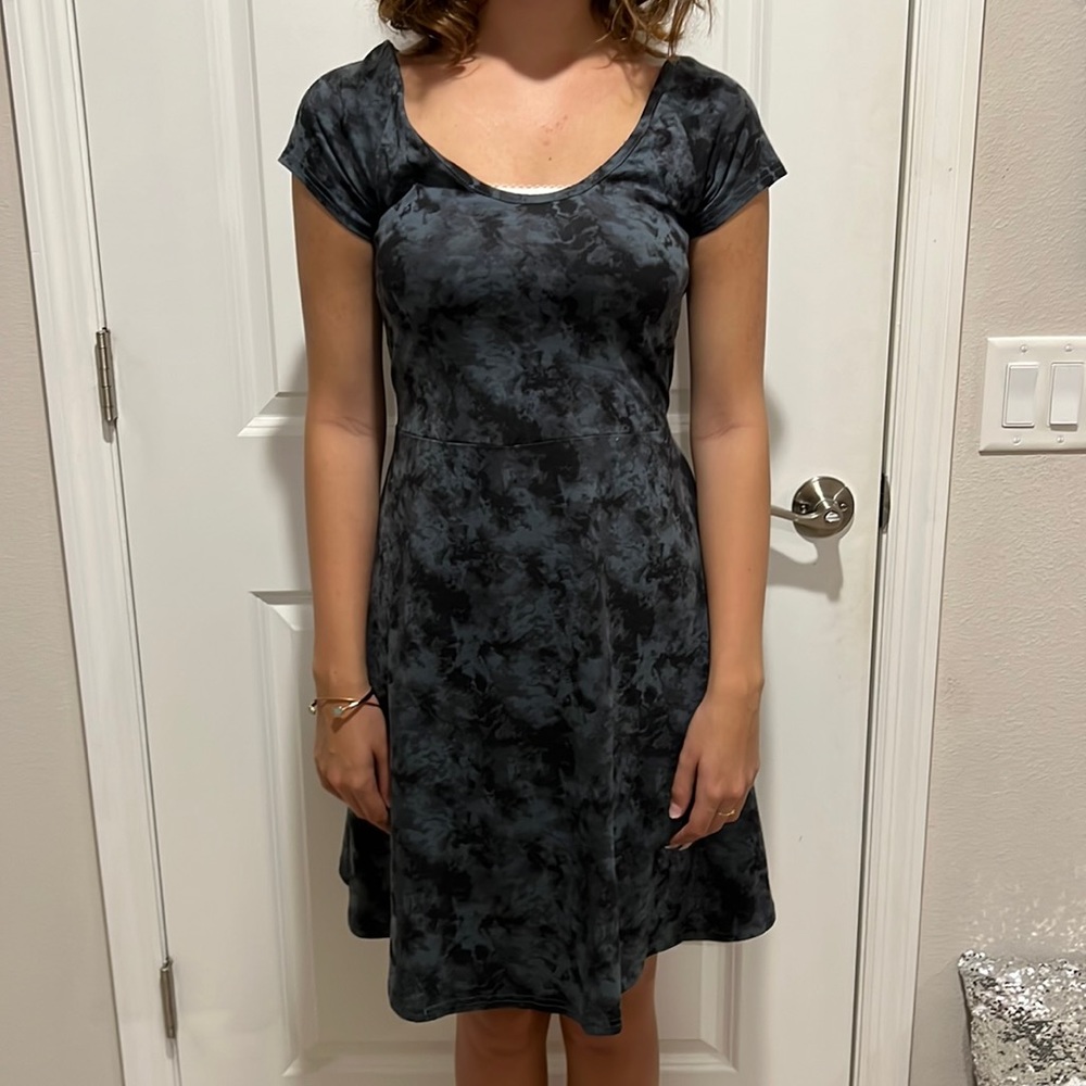 Woman’s Dark Cloud Fit and Flare Back Detail Dress